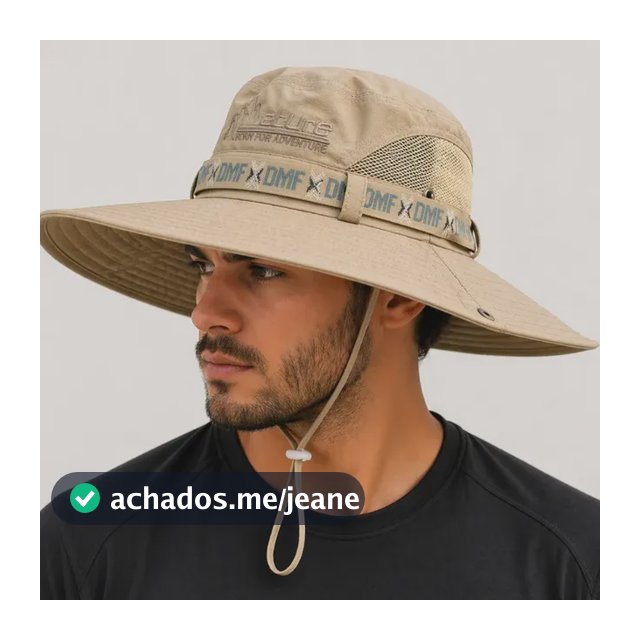 Chapéu Proteção Solar U.v. Respirável Com Abas Largas  Pesca