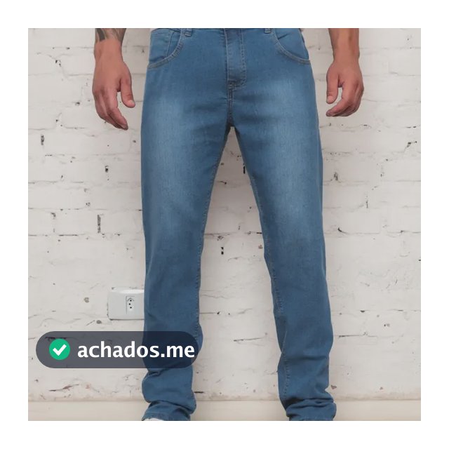 Calça Jeans Masculina Tradicional Corte Reto