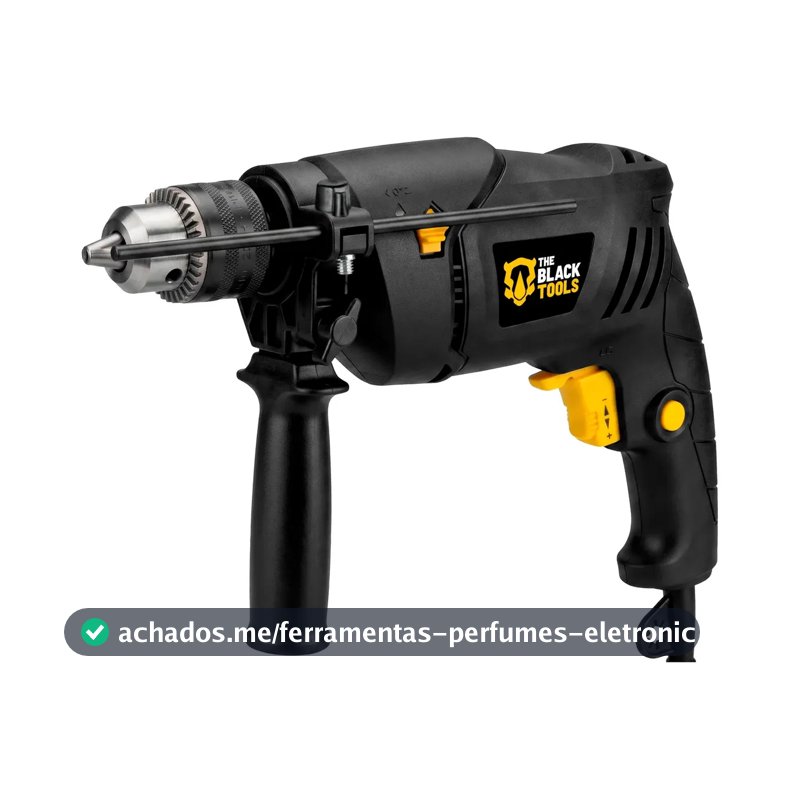Furadeira De Impacto Profissional 1/2 Pol 13mm 750w Tbf750 Função Reversa Controle de Velocidade 220V The Black Tools