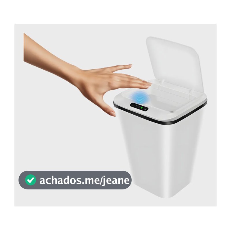 Lixeira Automática 16l Com Sensor De Movimento Inteligente Abertura Sem Toque Cozinha Banheiro