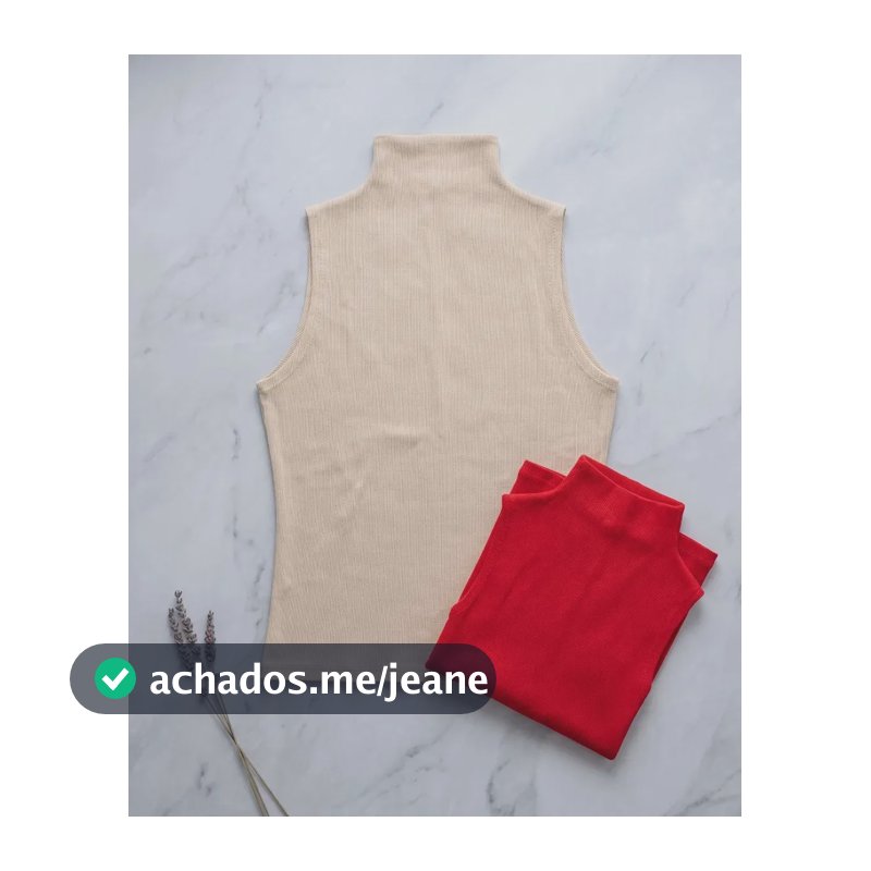 Kit 2 Regatas Femininas Gola Alta Canelada Premium Balse