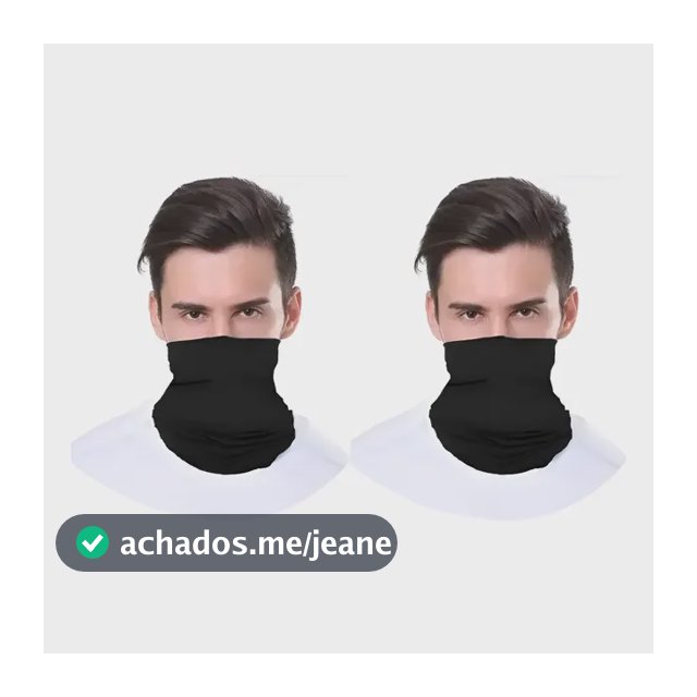 2 Bandanas Tubular Ciclismo Multiuso Proteção Solar Ou Frio Preto Bandana Padrão Adulto