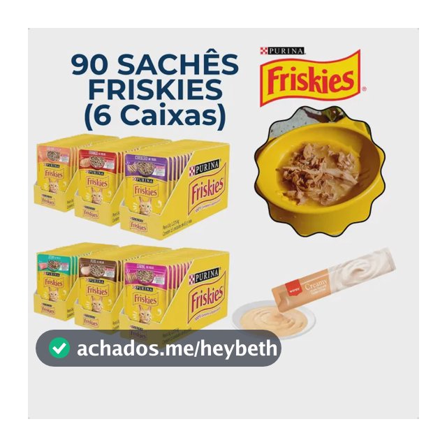 Kit 90 Friskies Gato Sachê Ração Úmida Sortido + Brinde