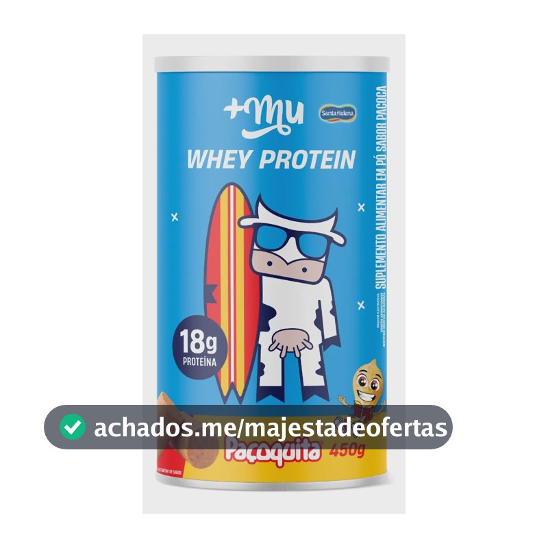 Proteína do soro do leite Whey concentrado +mu - chocolate com em pó sabor Paçoquinha x 450g