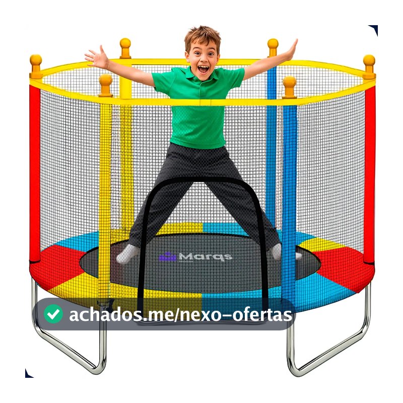 Cama Elástica Infantil Pula-pula Trampolim 1,4m Com Tela De Proteção E Estrutura Reforçada Para Crianças Marqs Home