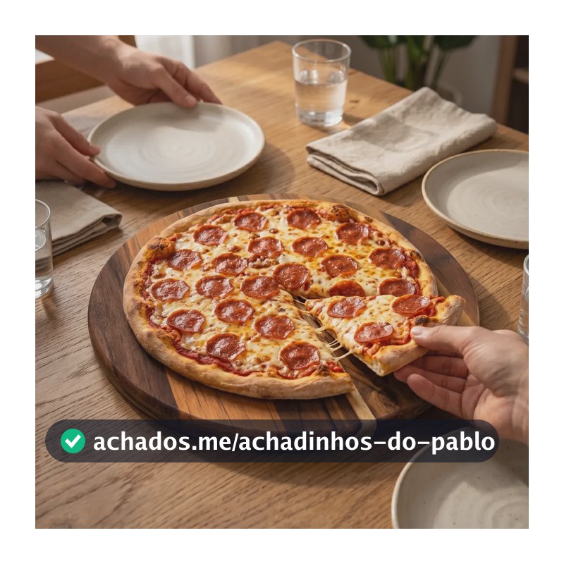Tábua de Pizza 40cm Madeira Teca Para Cortar Servir 10 Pedaços Pizzaria Profissional Brasa Store