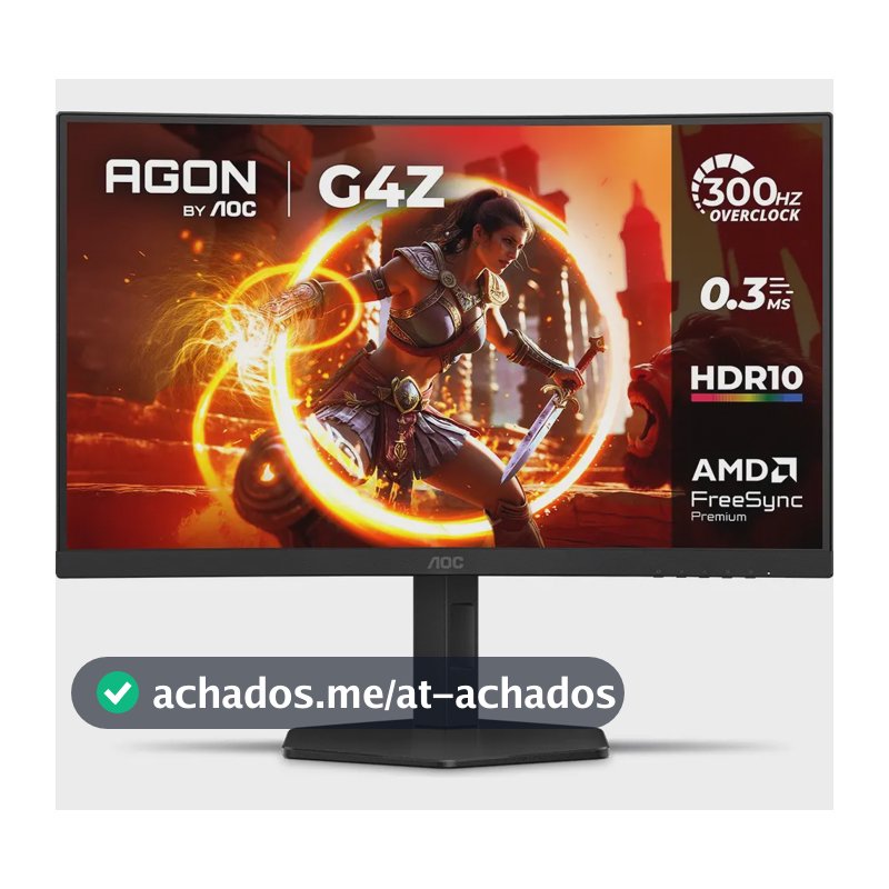 Monitor Gamer Curvo AOC AGON G4Z 27" 300Hz 0,3ms HDR10 Base Ajustável C27G4Z/P Preto