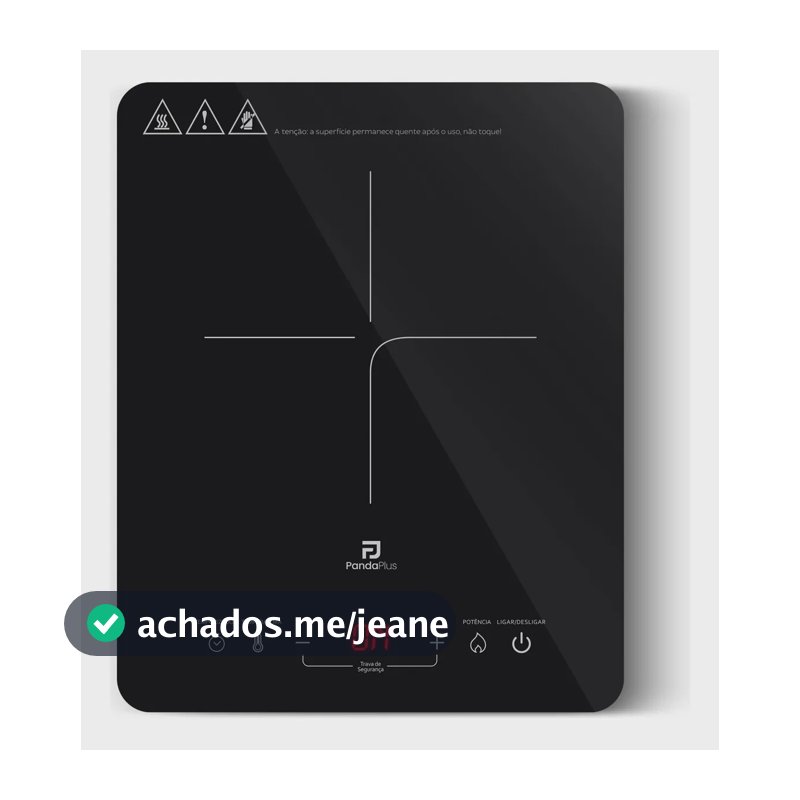 Cooktop Indução Portátil Panda Plus 1 Boca Bivolt com Painel Touch Preto