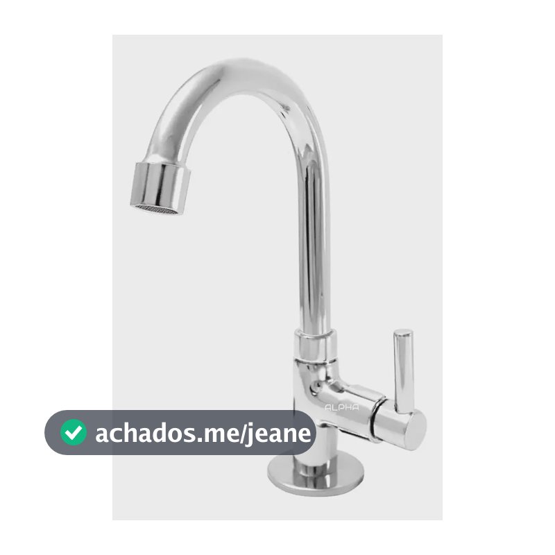 Torneira Banheiro Lavatório Pia Mesa Bancada Tubo Bica Móvel Acabamento Cromado Alpha Hidrometais 1195 C-72