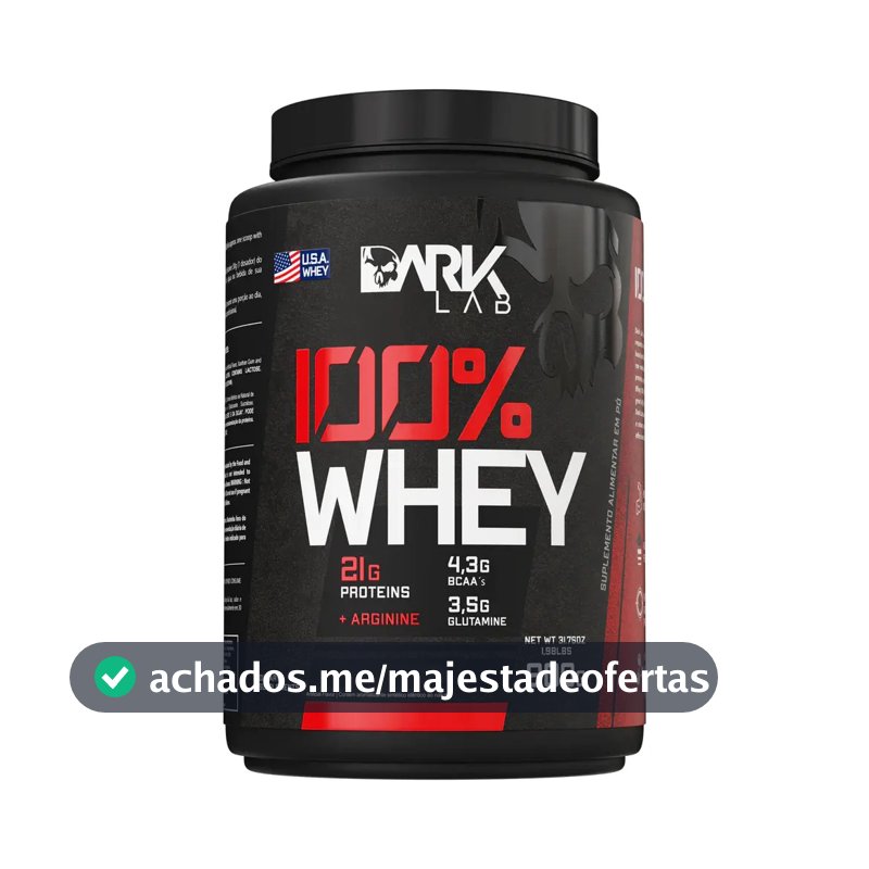 100% Whey Protein 900g Sabores - Dark Lab Sabor Morango