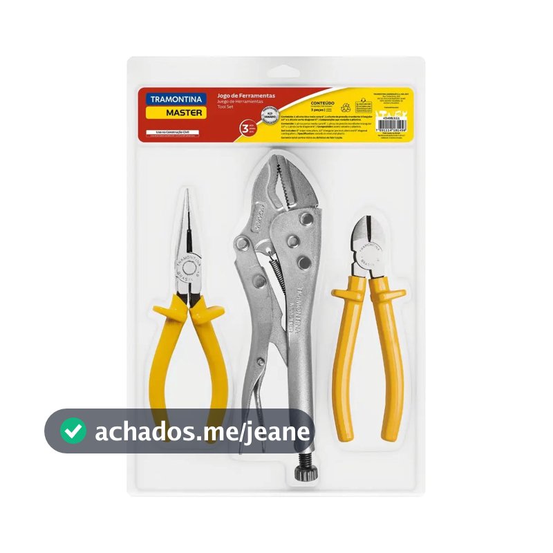 Jogo De Alicates Tramontina Master C/ Alicate De Pressão 3pç