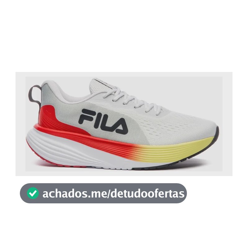 Tênis Masculino Agile Fila Branco/vermelho/verde Limao Liso 41 Br