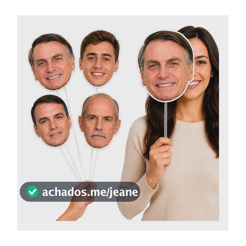 Kit Máscaras Personalizadas Plaquinha Rosto Foto Despedida 15 Unidades