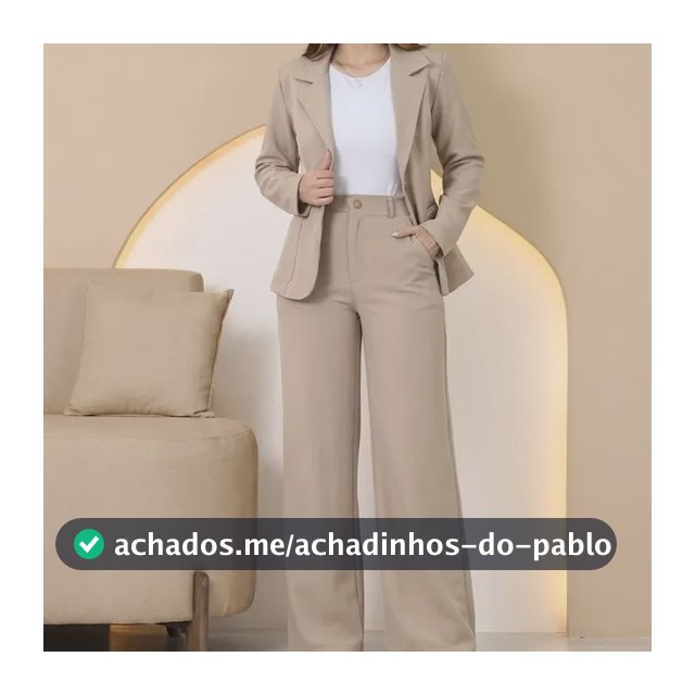 Blazer E Calça Conjunto Social Feminino Elegante