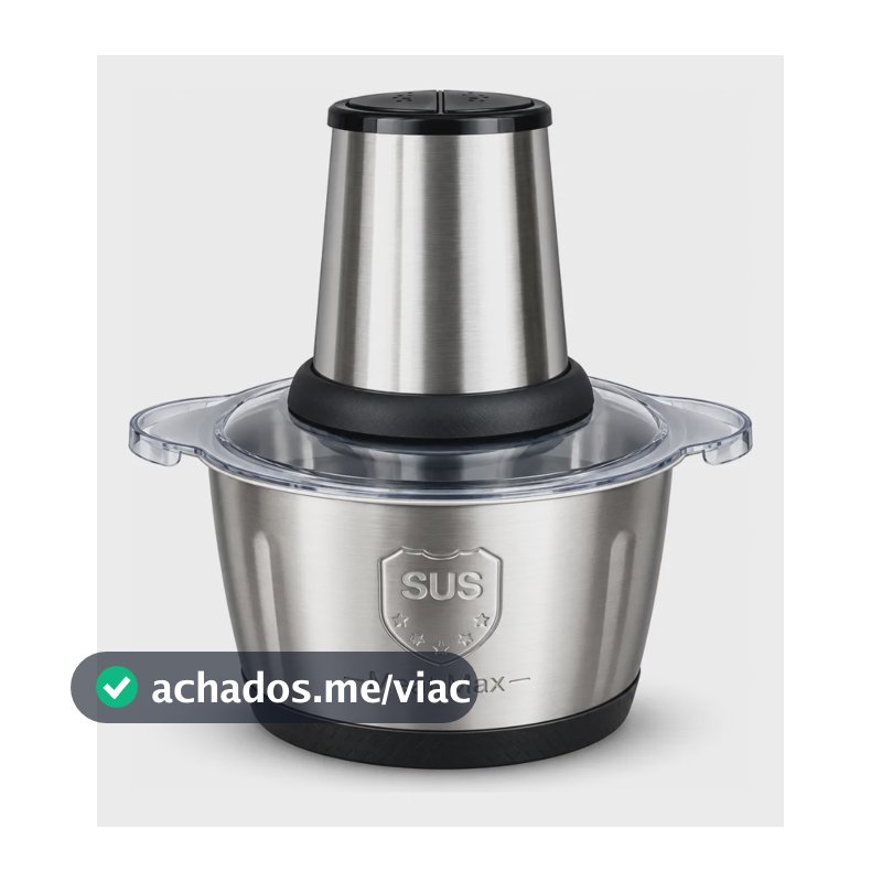 Processador Triturador Elétrico De Alimentos Inox 2 Litros Prateado 220v