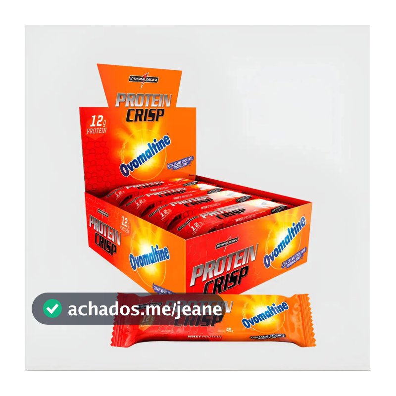 Barrinha Proteica Integralmédica Crisp 12 Un - 12g Proteinas Sabor Ovomaltine