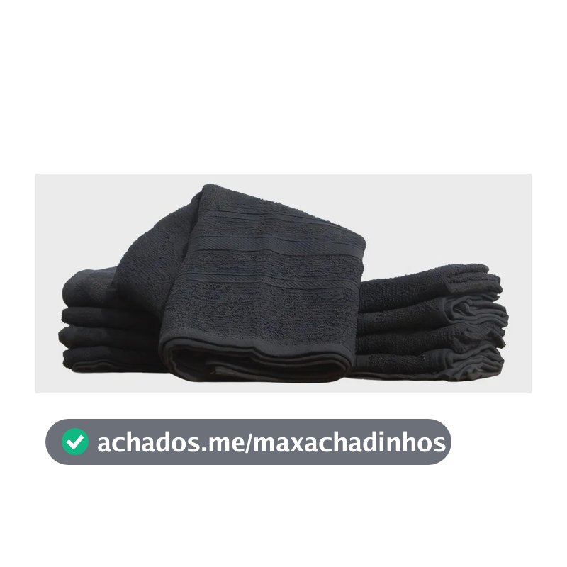 Kit 12 Toalhas De Rosto Salão De Beleza Simples Cor Preto Liso