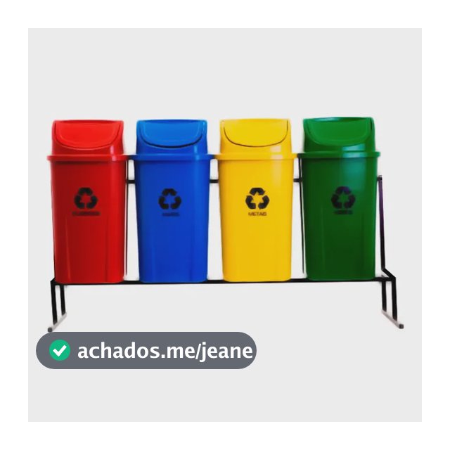 Kit 4 Lixeiras P Coleta Seletiva 60 Litros / C Suporte