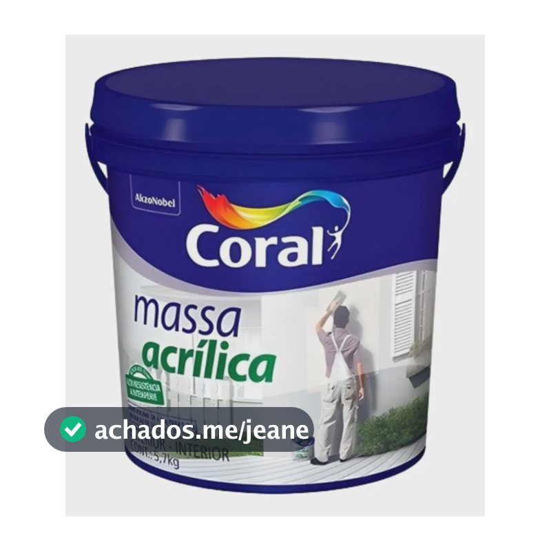 Massa Acrilica Áreas Úmidas - Interno E Externo Coral 5,6kg