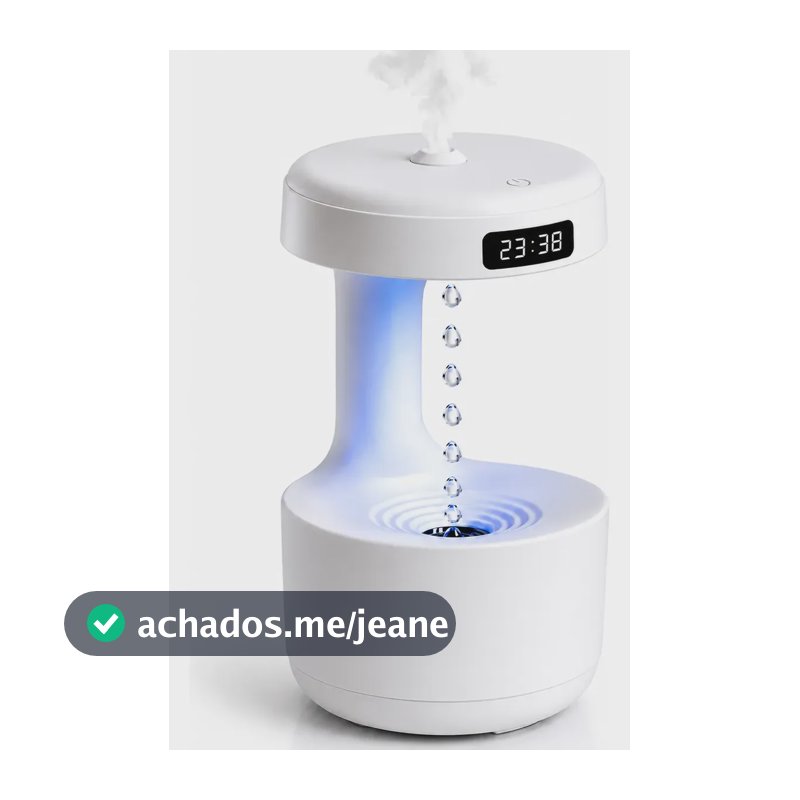 Umidificador Difusor Antigravidade Luminária 600ml Pet Gato Branco 110v