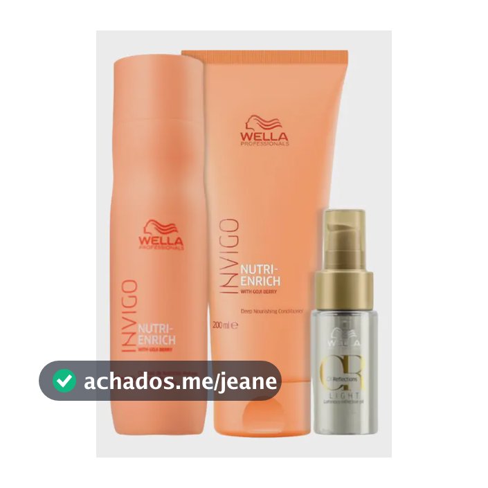 Kit Nutri-enrich Sh 250ml + Cond 200ml + Óleo Light 30ml