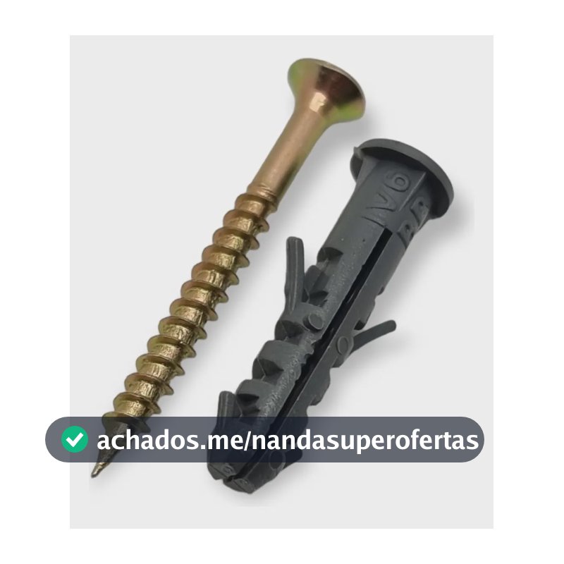 100 Parafuso Phillips C/ 100 Bucha 6 Anel 6mm- Total 200pçs