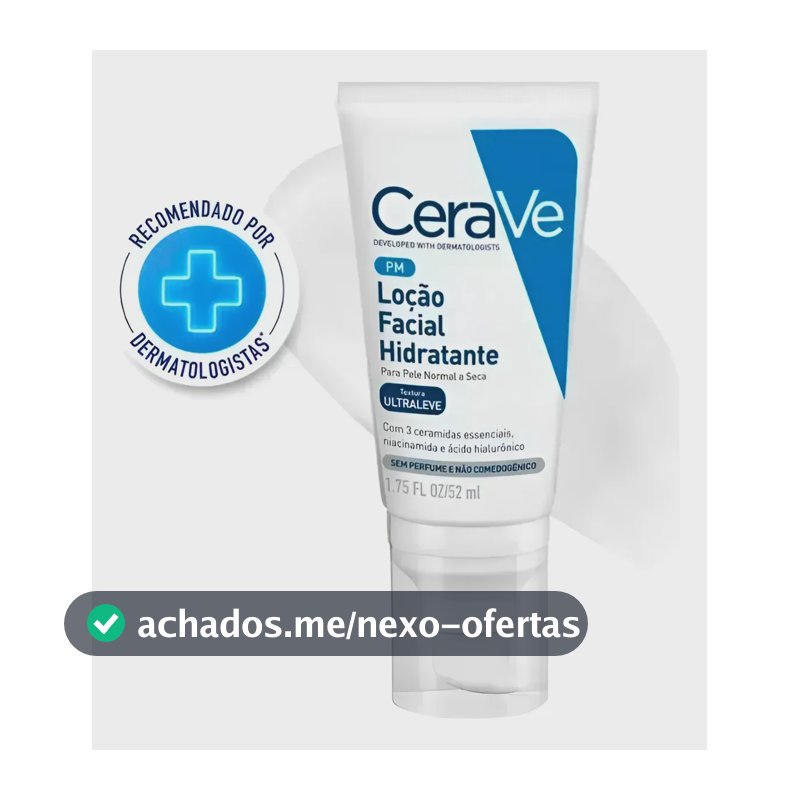 Loção Facial Hidratante Ceramidas Ácido Hialurônico PM CeraVe 52ml