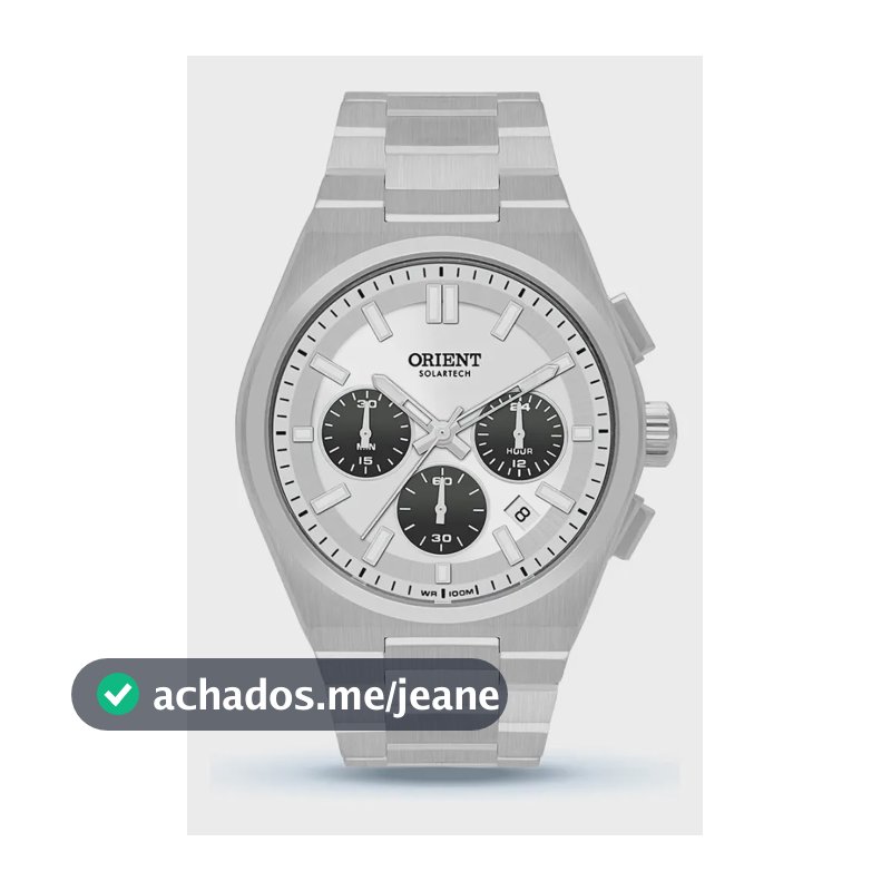 Relogio Orient Solartech Cronógrafo Aço Inox Mbssc274 S1sx Prateado Branco