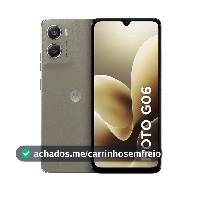 Smartphone Motorola Moto G06 - 256gb 4gb Ram + 8gb Ram Boost, e Camera 50mp Com Ai Bateria De 5200 Mah Tela 6.9 - Bege