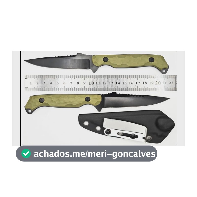 Faca Tática Full Tang Caça Pesca Lâmina7cr13mov Bainha Clip Verde-musgo