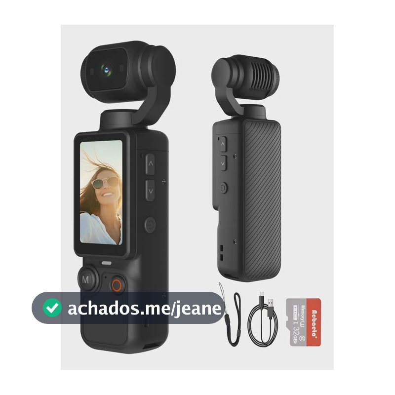 Mini Câmera De Ação 4k Com Lente Grande Angular De 180° Preto