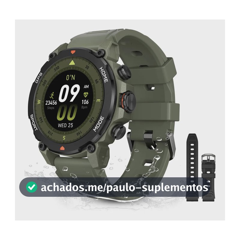 Relógio Smartwatch Aurafit G6 Com 5atm E Gps Verde Militar Verde Militar Sport Verde Militar/preto