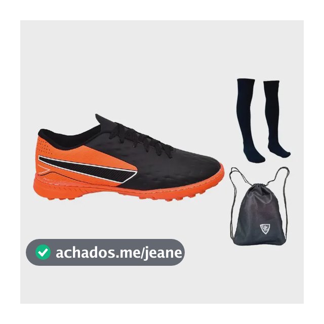 Kit Chuteira Society Adulto Infantil Impactor + Meião Bolsa