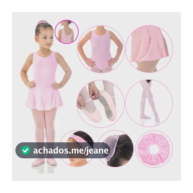 Kit Completo Ballet Infantil Balé 7 Peças C/ Sapatilha