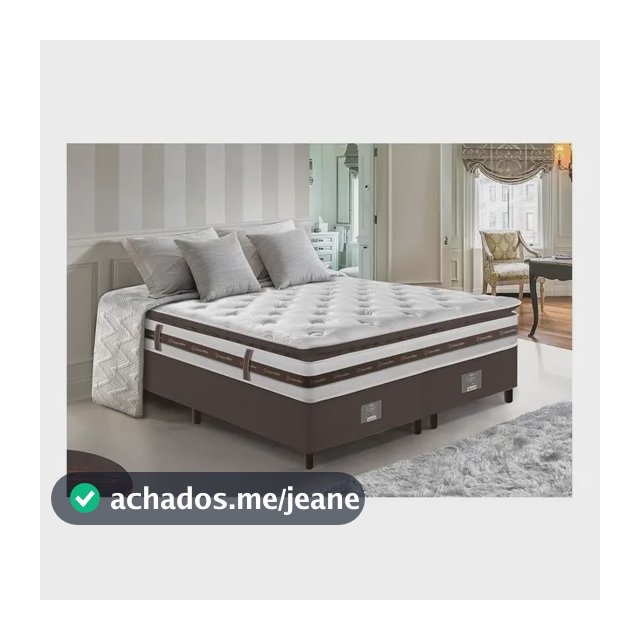 Cama Box Queen Colchão + Box 158x198 Molas Ensacadas Cama inBox Relax Pillow Café