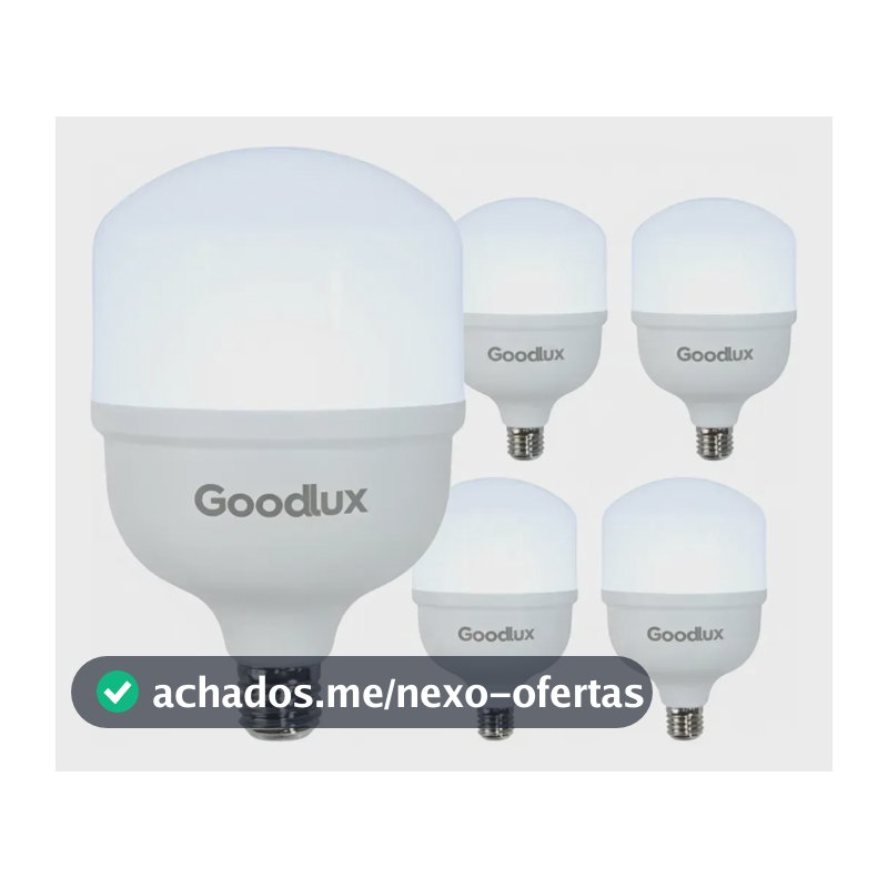 Kit 5 Lampada Led 40w Bulbo 6500k Branco Frio Alta Potência Bivolt 110v 220v Goodlux