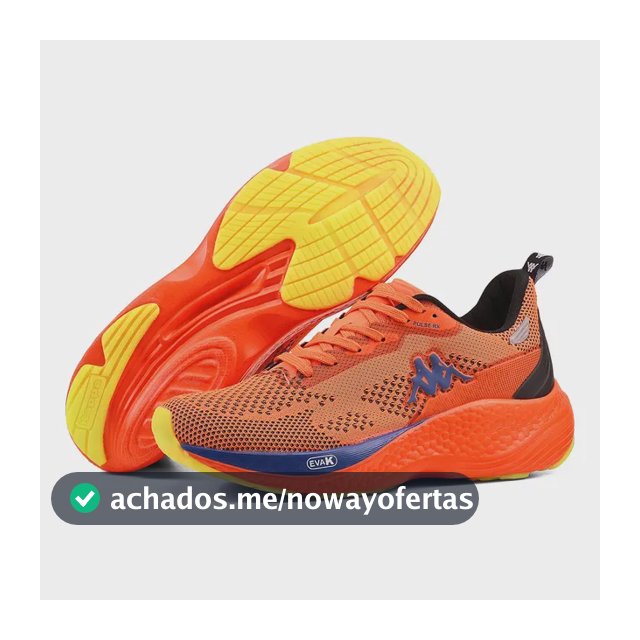 Tênis Kappa Pulse Rx Unissex Corrida Conforto Laranja-royal 42