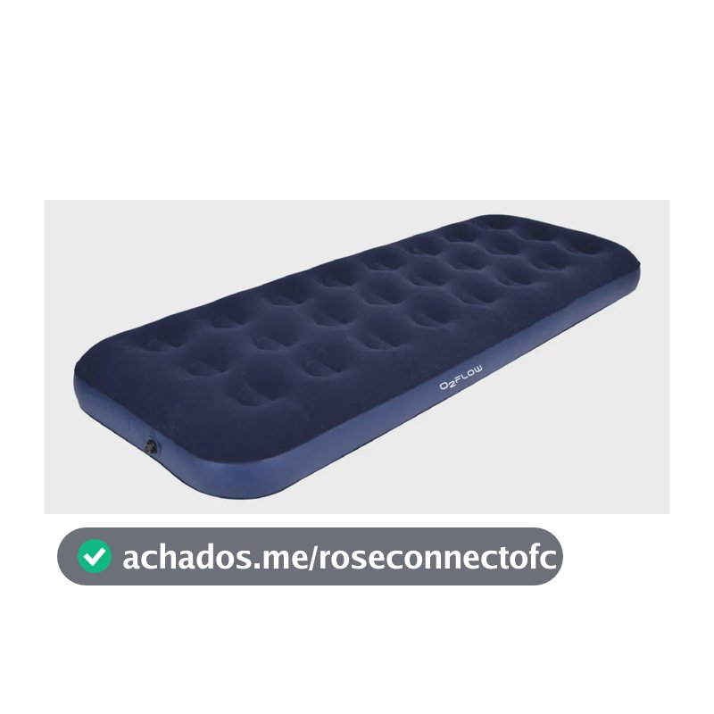 Colchão Inflável Solteiro Multiuso Aveludado O2Flow Azul