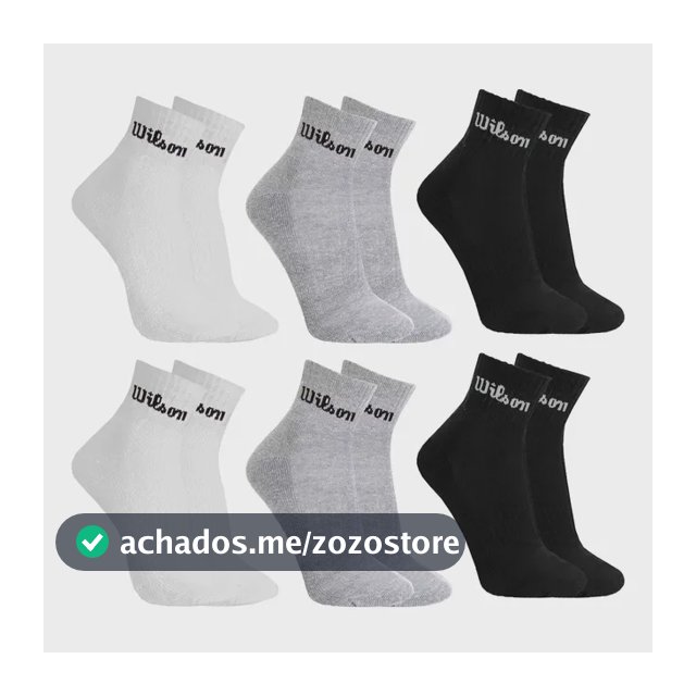 Kit 6 Pares Meias Wilson Cano Médio Masculino Adulto 38-43