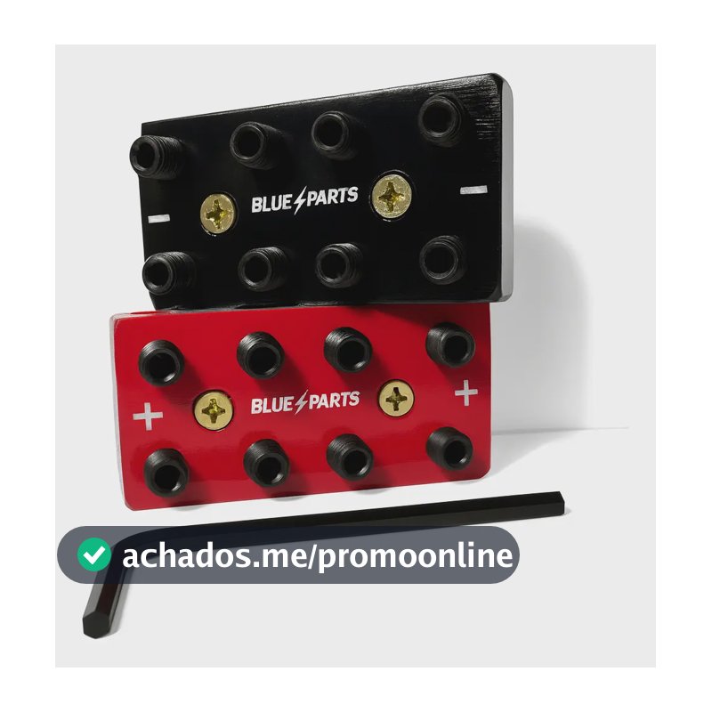 Bloco Distribuidor Som 4x4 8vias Barramento Fixa Até70mm Par