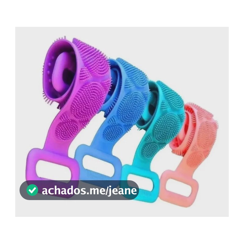 Escova Banho Silicone Esfoliante Massageadora Corpo Costas Azul