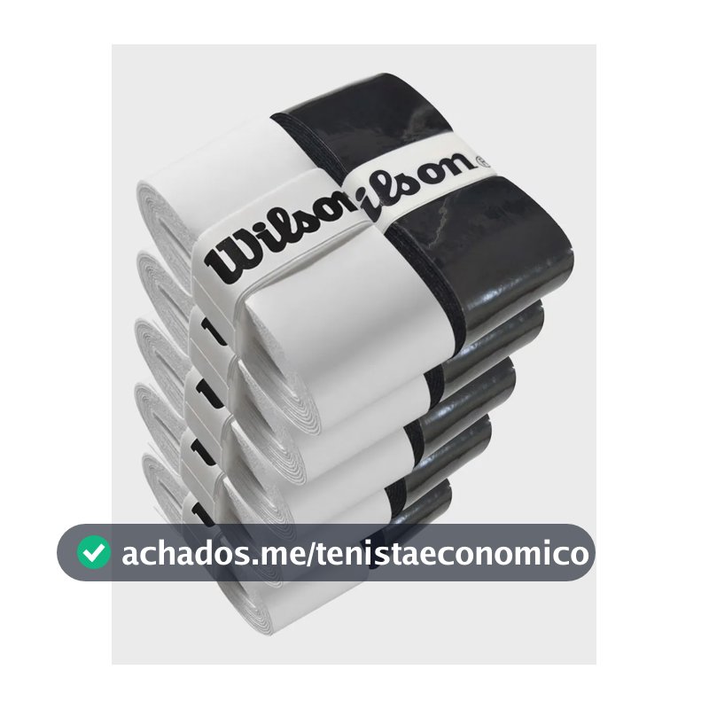Kit 10 Overgrip Wilson Para Beach Tennis Padel Pickleball Cor 5 Branco 5 Preto Lisos