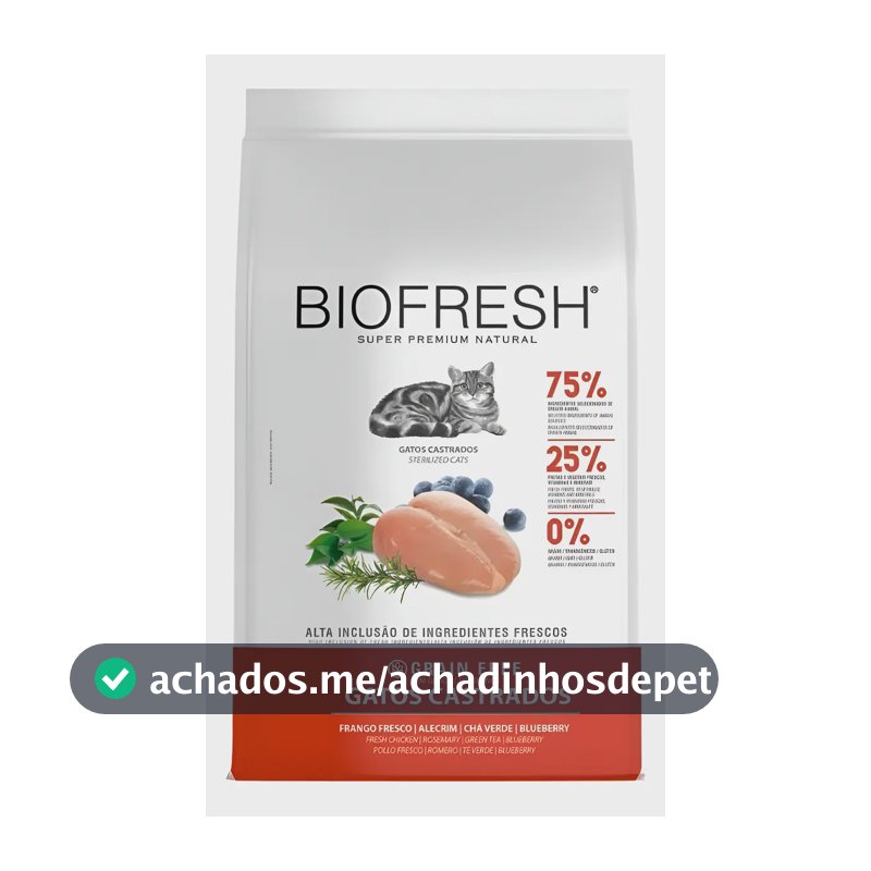 Ração Biofresh Gato Adulto Castrado Frango 7,5kg