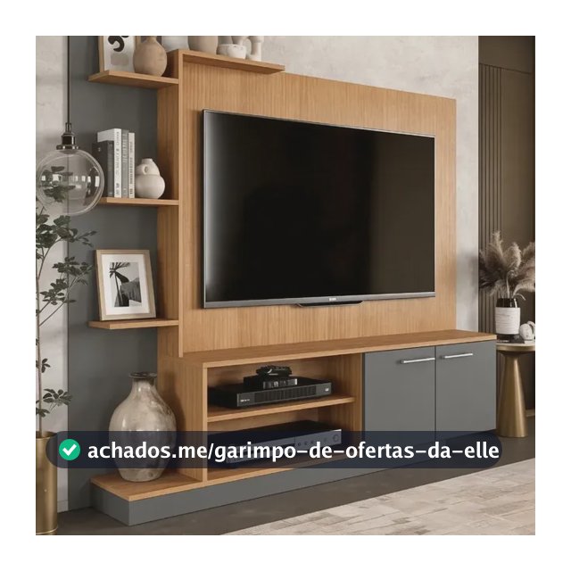 Rack Estante Para Tv Com Painel De Até 65 Havana Para Sala De Estar Moderna Cinema - Blue Moby