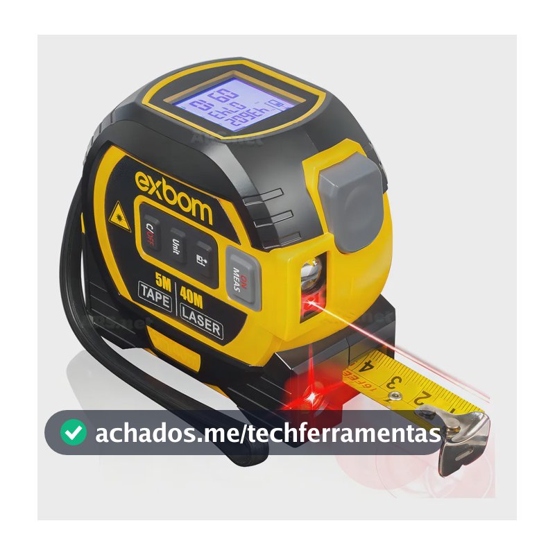 Trena Digital XBOM 3 em 1 Laser 40m com Nível e Fita Métrica