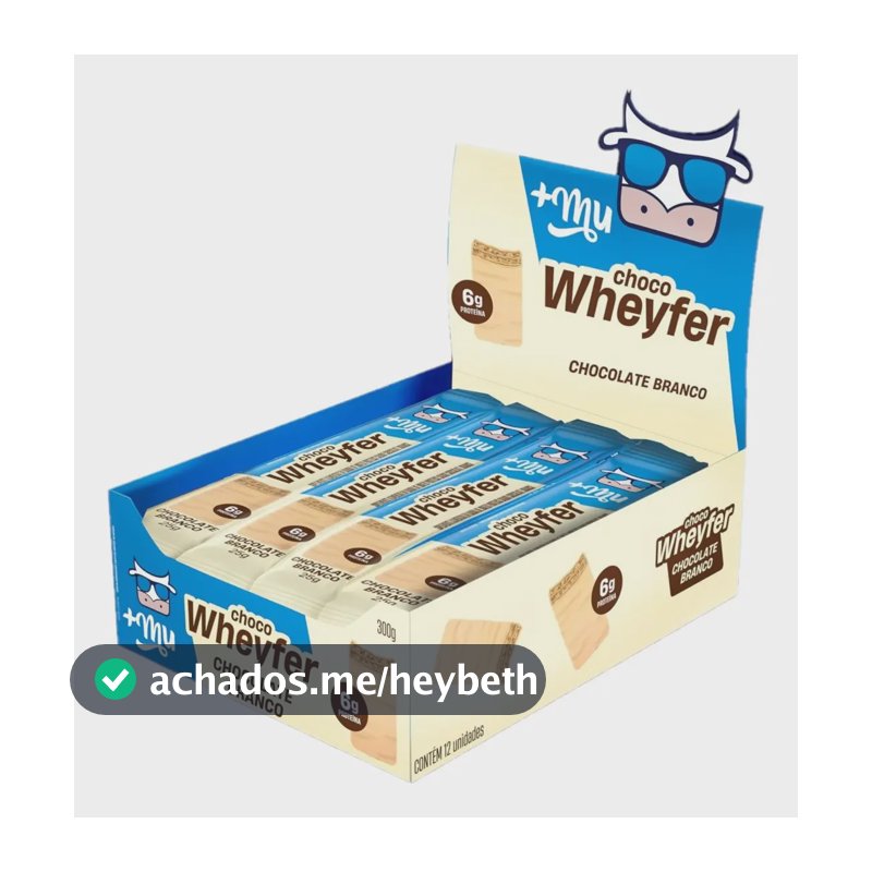 Proteína +mu Chocowheyfer Em Barra De Proteína Sabor Chocolate Branco 12 Un