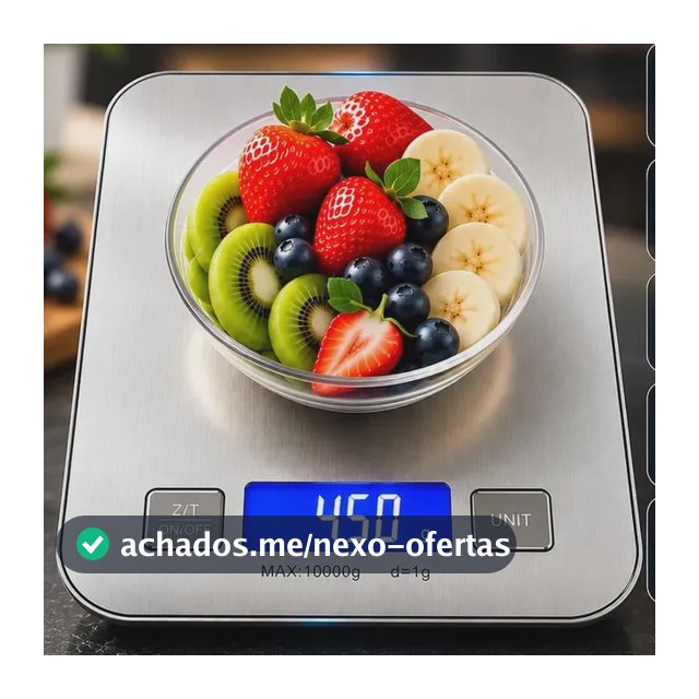 Balança Digital de Cozinha Hardline Cook, 10 Kg, com Função Tara e Display LCD