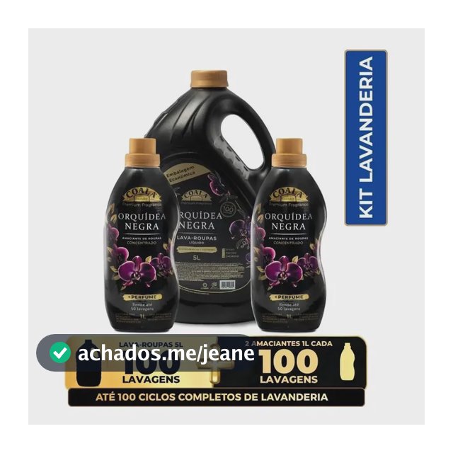 Kit Lava Roupas Coala 5L + 2 Amaciantes - Orquídea Negra