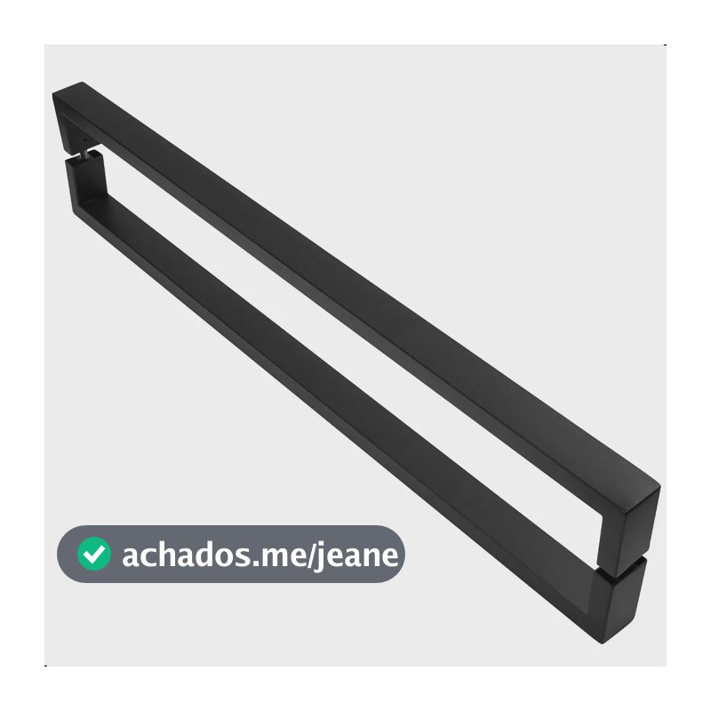 Puxador Inox U Para Porta Pivotante 1.00 Metro Preto Fosco Preto Fosco