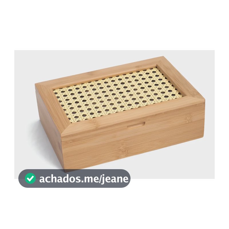 Porta Chá De Bambu Palhinha 6 Divisórias - Oikos Cor Marrom-claro